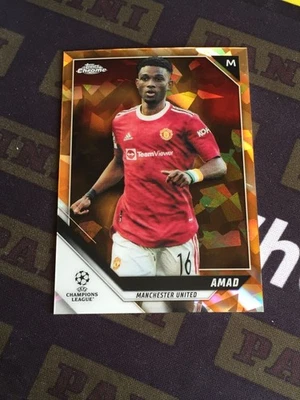 2021-22 Topps Chrome Sapphire Amad Diallo RC Orange 33/50 Manchester United - Image 1 of 2