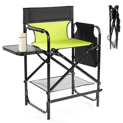 Outdoor 26/31" Tall Directors Chair Portable Bar Height w/ Footrest, Cup Holder - Image 1 of 4