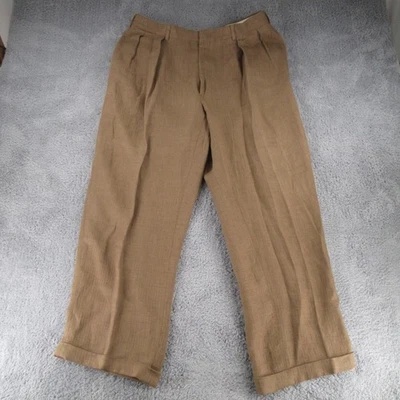 Pantalones Polo Ralph Lauren De Colección Para Hombre 33x29 Mezcla de Lino Ancho Unión Plisado EE. UU. Foto 1 de 4