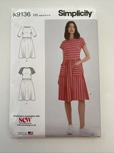 Simplicity K9136 Misses Dress with Raglan Sleeve Variations Womens Uncut Pattern - Picture 1 of 5