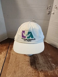 Vintage 1991 Los Angeles Olympic Festival Rope Trucker Snapback Hat White  - Picture 1 of 7