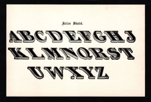1906 Alphabet Print Italian ABC Letter Calligraphy Black White Wall Art 6233k - Imagen 1 de 2