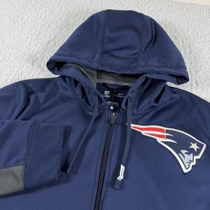 Nike On Field New England Patriots Hoodie Men Large Blue Full Zip Therma Fit NFL - Picture 1 of 7