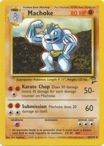 Pokemon - Machoke - 49/130 - Uncommon - Unlimited Edition - Base Set 2 - NM - Image 1 of 1