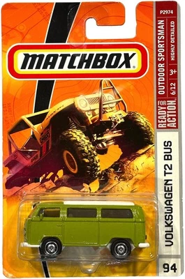 Nova caixa de fósforos verde fechada 2009 #94/100 esportista ao ar livre Volkswagen T2 Bus - Imagem 1 de 3