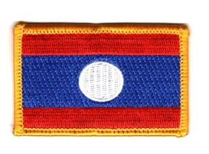 LAOS LAOTIAN FLAG PATCHES COUNTRY PATCH BADGE IRON ON NEW EMBROIDERED - Picture 1 of 1