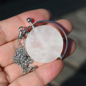 1.4" Rose quartz perfume bottle Natural reiki crystal gift heal crystal gem 1pc - Picture 1 of 10