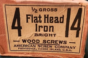 Antique / Vintage (22) Flat Round Head Iron Bright Wood Screws 4" # 14 - Picture 1 of 10