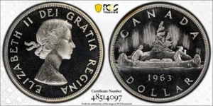1963 Canada Gem PL Silver Dollar PCGS PL 67 Cam Superb! - Bild 1 von 1