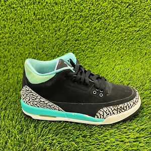 Nike Air Jordan 3 Retro Boys Size 7Y Black Athletic Shoes Sneakers 441140-045