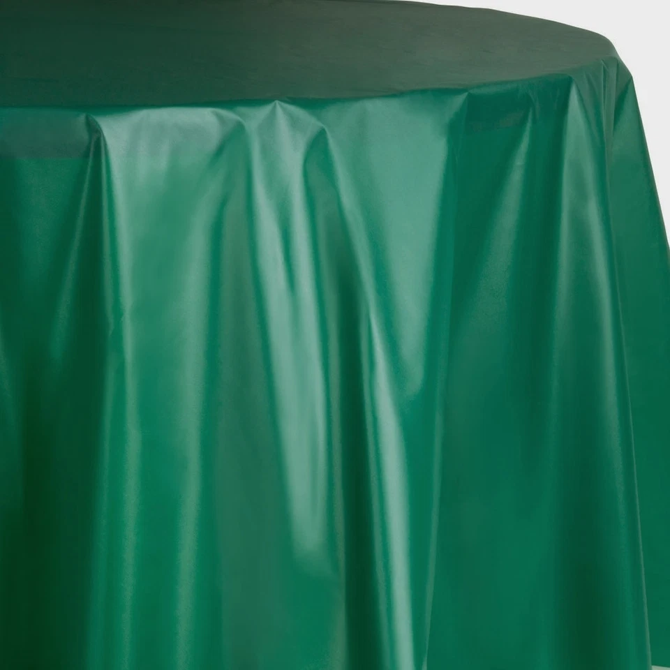 Manteles desechables de fiesta de plástico de alta resistencia redondos verdaderos de 84" Foto 1 de 1