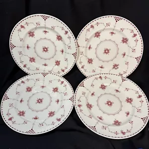 Set of Four Johnson Brothers of England Pink Denmark pattern dinner plates 10” - Picture 1 of 4