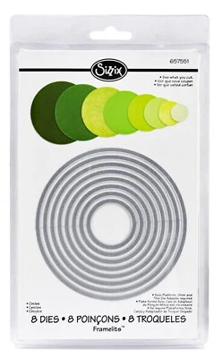 Sizzix Framelits Circles 8pc set #657551 Retail $24.99 8 Perfect Circles! - Image 1 of 4