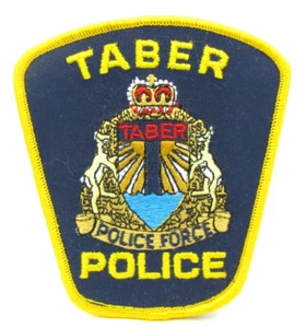 obo~! POLICE SHERIFF UNIFORM PATCH Alberta Canada Taber Police Force - Picture 1 of 2