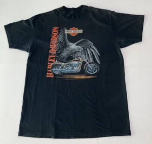 Vintage Harley Davidson 3D Emblem Mens 90s Single Stitch T Shirt Dyna Glide XL - Picture 1 of 7