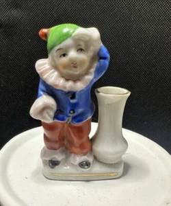 Vintage Occupied Japan- Pico Clown Court Jester Bud Vase Toothpick Holder 2 5/8" - Picture 1 of 6
