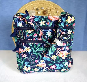 Vera Bradley Triple Zip Hipster Crossbody ~ FLAMINGO GARDEN ~ New with Tag! - Picture 1 of 14
