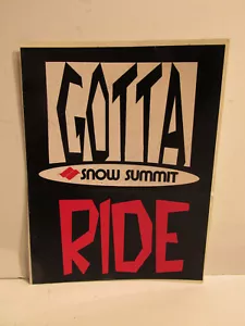 NEU SELTEN SNOW SUMMIT GOTTA RIDE SKI SNOWBOARD 3X4 AUTOAUFKLEBER AUFKLEBER SCHNELLER VERSAND - Bild 1 von 4