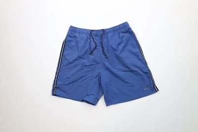 Pantalones Cortos De Colección Y2K 2002 Gap Para Hombres Medianos Deletreados Bloque Letra Rayas Forrados Azul Foto 1 de 4