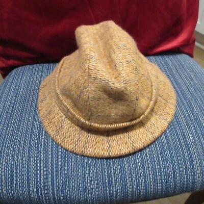 Kangol Fedora Hat Mens Small  Brown Tweed    England Hipster - Image 1 of 4