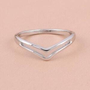 925 Sterling Silver V Ring Minimalist Women Gifted Handmade Ring U09