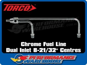 Chrome Fuel Line Dual Inlet For 8-21/32 Inch Centres Holley Carbs - Picture 1 of 2