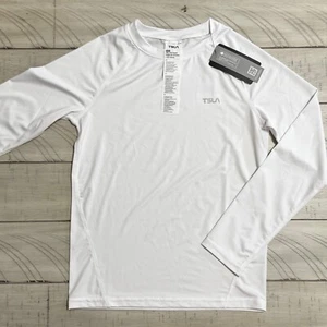 Youth Long Sleeve TESLA Performance Progressive Sports Gear - White - Size Small - Picture 1 of 3