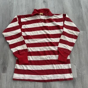 Vintage 70’s 80’s Soccer Sport Supply Co Striped Rugby Longsleeve Polo Shirt S/M - Picture 1 of 5