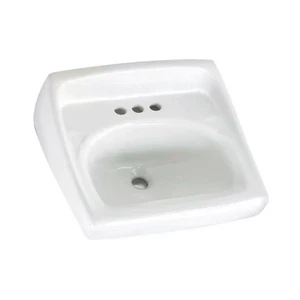 American Standard Lucerne Wall Mounted Bathroom Vessel Sink w/ Faucet Holes on - Picture 1 of 3