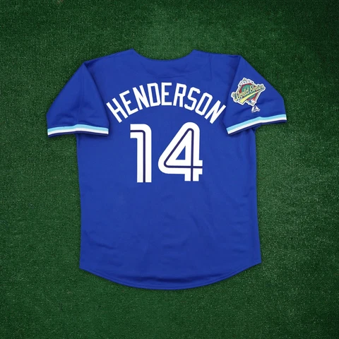 Rickey Henderson 1993 Toronto Blue Jays Cooperstown World Series Alt Blue Jersey Cover