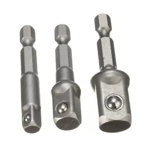 Stecknuss Adapter 1/4" 3/8" 1/2" Steckschlüssel Nuß Akkuschrauber Bohrmaschine - Bild 1 von 8