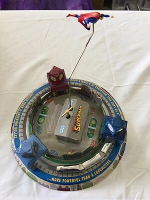 Superman Toy Tin windup toy based on Honeymoon Express MECHANICAL TOY WITH MUSIC - Image 1 of 4