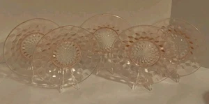 Set Of 5 VTG Jeannette Pink Depression Glass Bread & Butter Salad Plates 6" - Imagen 1 de 9