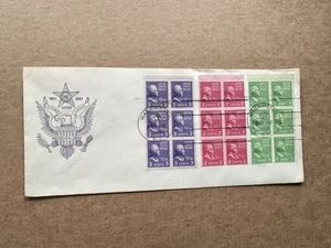 US 1939 Prexy Booklet Pane FDC +3-Panes-In-1-Cover #804b+806b+808b +Cachet +Neat - Picture 1 of 2