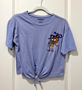 Girls Rugrats Large 11/13 Crop Top Purple Character Knotted Nickelodeon - Picture 1 of 5