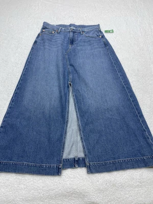 Gap Skirt Maxi Women Icon Blue Denim Split Front Boho Retro Preppy Size 12 NWT - Image 1 of 4