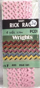 Wrights Baby Rick Rack Pink 1/4" 4 Yards 400 Pink 061 - Picture 1 of 4