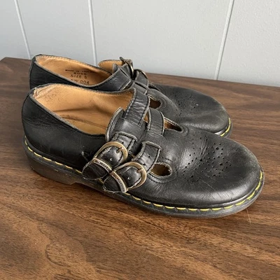 Винтажный Англии Doc Dr Martens США 6 Мэри Джейн черная кожа 90 сделано в Англии  - Изображение 1 из 4