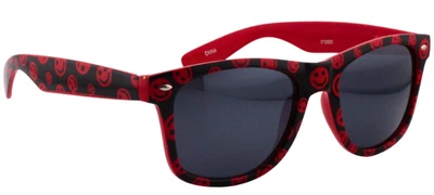 GAFAS DE SOL-Clásicas Cuadradas Negro y Rojo Marco Facial Sonriente Divertido Retro Lentes Oscuras Foto 1 de 4