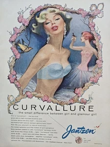 1957 Womens Jantzen Foundations Curvallure Blue strapless bra Vintage Fashion ad - Picture 1 of 1