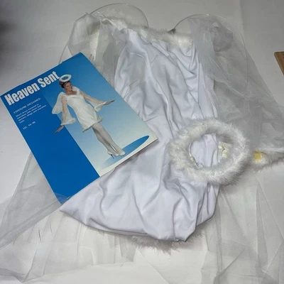 Vestido Disfraz Ángel Mujer Talla Grande 14 16 Blanco Maribú Halloween Navidad Foto 1 de 4