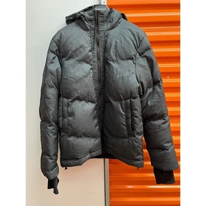 Rag & Bone - Goose Down Hooded Black Grey Puffer Coat /Large - Picture 1 of 11