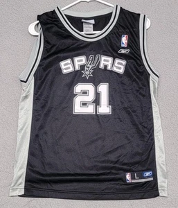 Camiseta deportiva juvenil grande 14-16 negra Reebok #21 NBA de los San Antonio Spurs Tim Duncan - Imagen 1 de 11