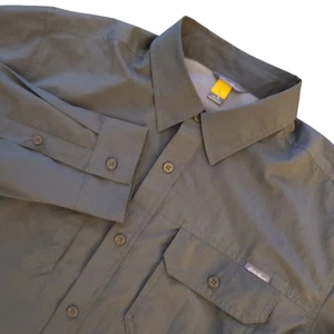 Eddie Bauer Travex Men's LT Gray Long Sleeve Button Up Fishing & Hiking Shirt - Picture 1 of 14