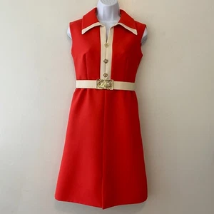 Vintage 60s Vilano by Gerardo Livornese Coral Sleeveless Sheath Dress Size Small - Picture 1 of 10