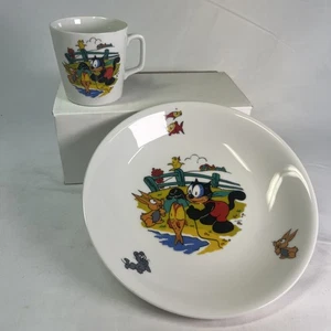 Felix the Cat Fishing Bowl And Cup Winterling Bavaria Germany Porcelain Vintage - Picture 1 of 19