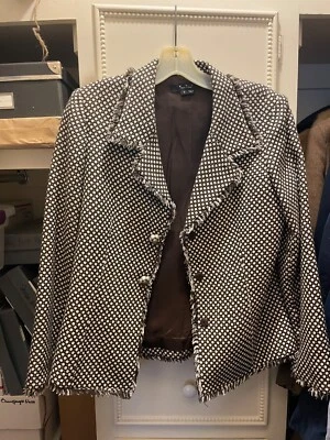 Chaqueta Blazer ECI NEW YORK Para Mujer Blanco y Negro Bolsillos Delanteros Talla 4 Foto 1 de 4