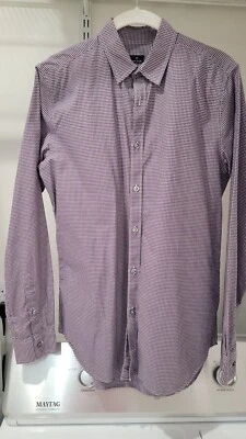 Camisa de manga larga Paul Smith pequeña a cuadros púrpura/blanco para hombre - 100 % algodón Foto 1 de 4