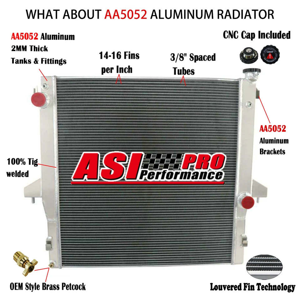 3 Row Radiator fit 2003-2010 Dodge Ram 2500 3500 4000 4500 5500 6.7L 5.9L Diesel Foto 1 de 4