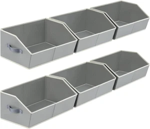 Large Storage Bins Baskets - 6 Pack Closet Storage Cubes, Fabric Baskets for Org - Picture 1 of 12